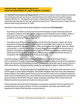 Families First Coronavirus Relief Act - Addendum Families First Coronavirus Relief Act - Addendum